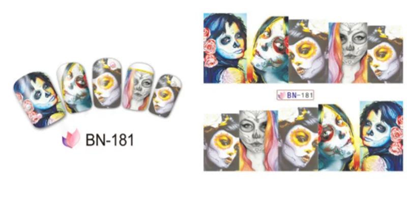 

1 Sheet Skull Bone Water Transfer Decals Nails Foil Manicure Decoration Halloween Nail Art Sticker Sexy