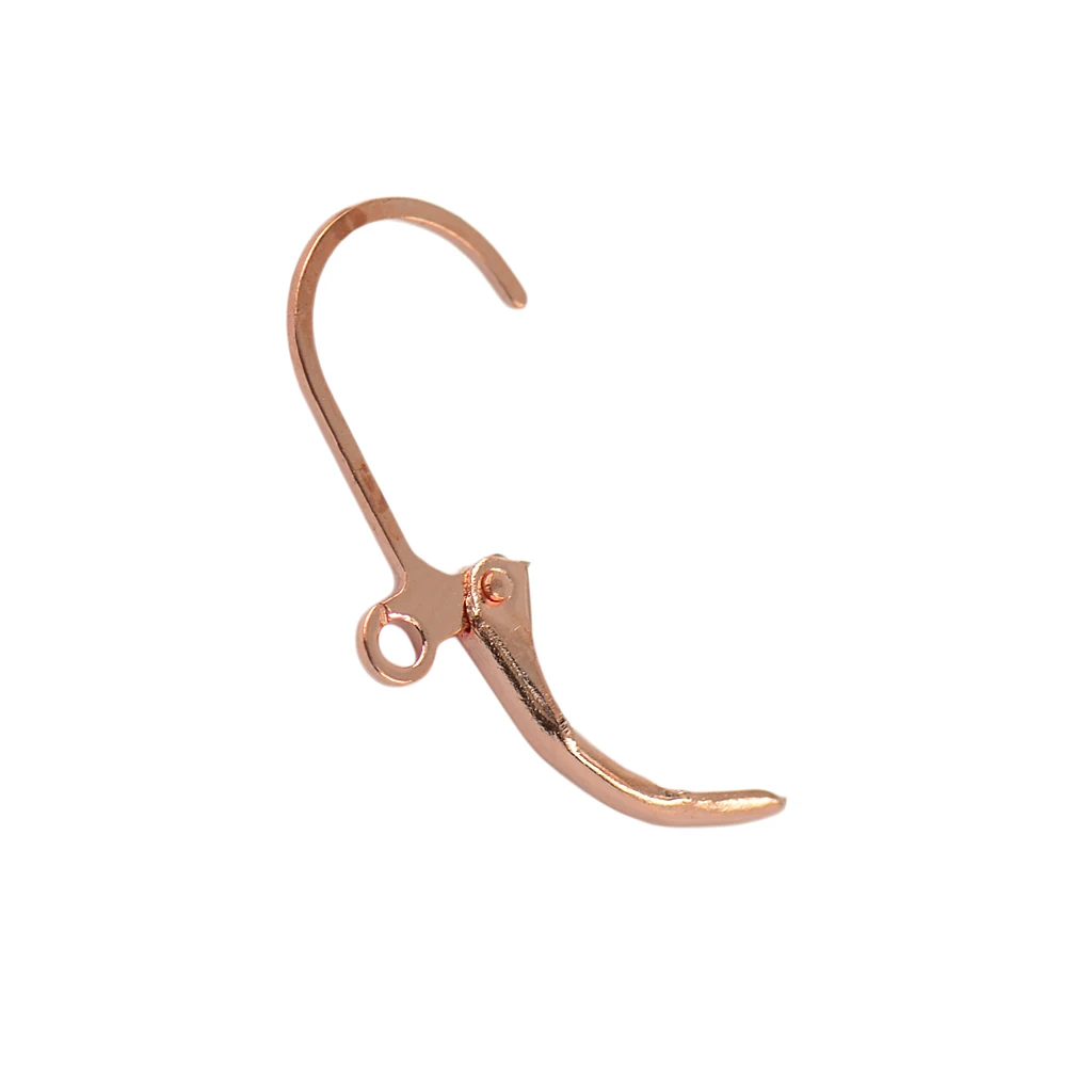 50pcs French Leverback Earrings Findings Hooks Open Loop DIY Rose Gold