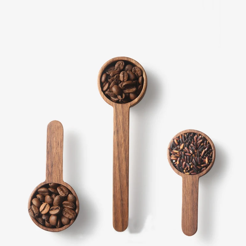 

8g/10g Measuring Spoon Walnut Wooden Tea Coffee Scoop Long Handle Coffee Bean Measure Spoon Sugar Spice Measuring Tools