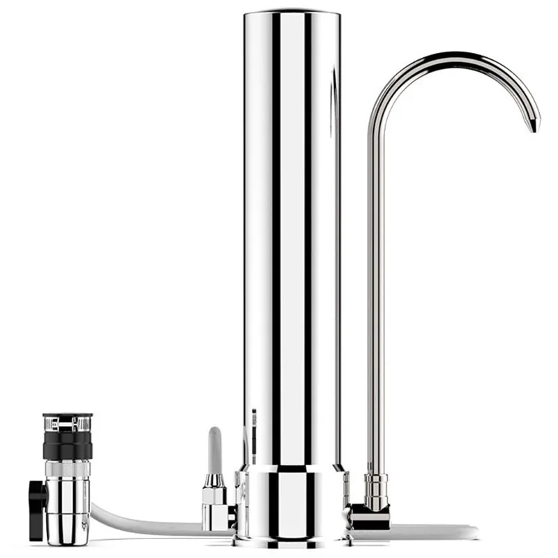 

HOT!Water Filter Desktop Stainless Steel Water Purifier Faucet Healthy Ceramic Cartridge Kitchen Water Tap Filter