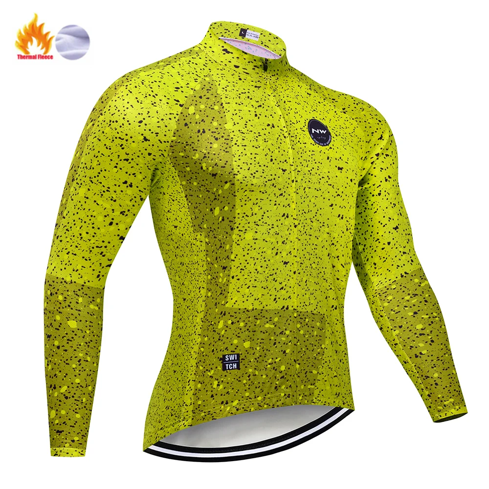 NW Red Pro Winter Warm Cycling Jersey Set Thermal Fleece Cycling Clothes MTB Bike Cycling Clothing Suit For Men - Цвет: Winter Jersey