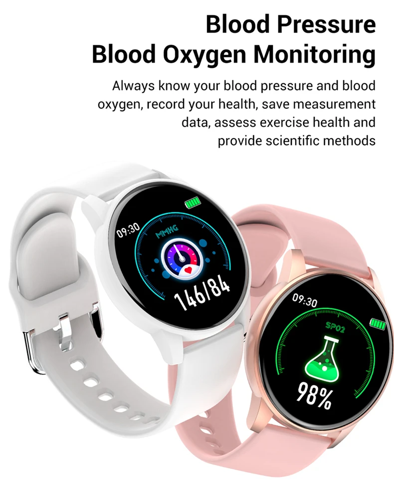 Women Smart Watch Real-time Weather Forecast Activity Tracker Heart Rate Monitor Sports Ladies Smart Watch Men For Android IOS