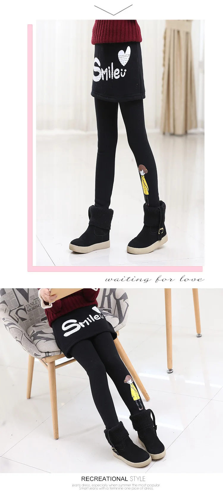 Women's Big Kid Culottes New Style GIRL'S Leggings Brushed And Thick Autumn& Winter Young STUDENT'S Trousers Korean-style