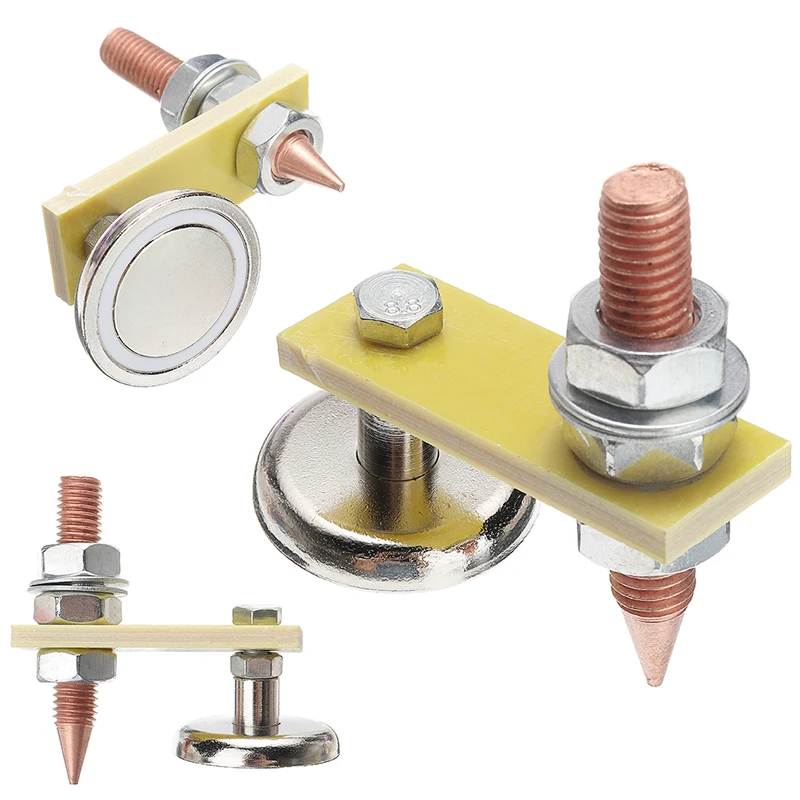 

Welding Magnetic Head Safety Wire Holder With Copper Tail Magnetic Welding Support Ground Clamp Welding Equipment Solder Tool