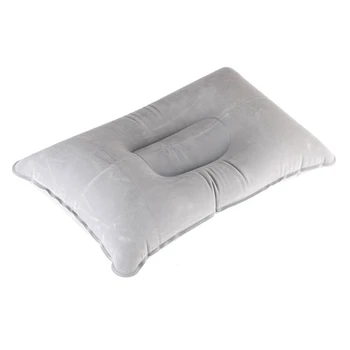

Double Sided Flocking Inflatable Pillow Suede Fabric Cushion Camping Travel Outdoor Office Plane Hotel Portable Folding