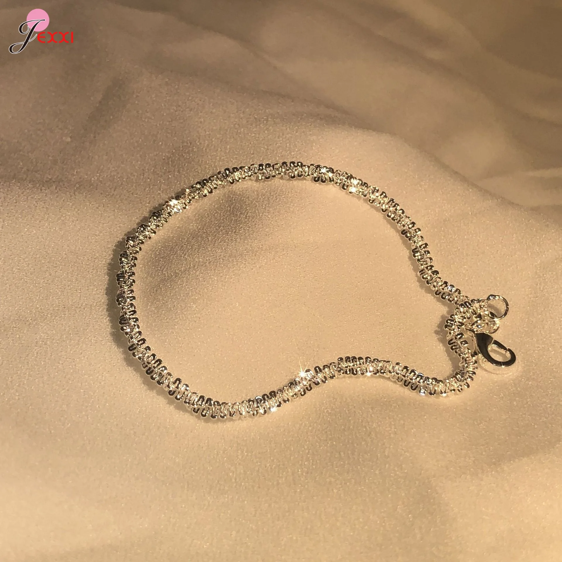 Simple Trendy Real Original 925 Sterling Silver Twist Rope Chain Bracelets Bangle For Men Women Fine Jewelry Gift Wedding