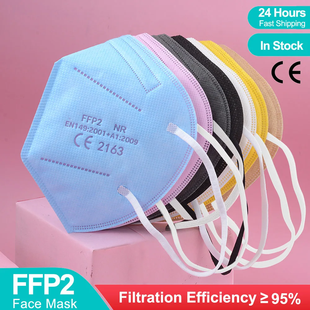 FFP2 Mascarillas Homologadas europa Adult Black KN95 Mask 5 Layer Protective Face Mask Respirator Reuseable ffp3 ffp2mask Masque