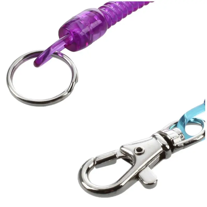 Corde extensible à crochet, porte-clés, sangle, porte-clés, printemps, violet, bleu, corrigé