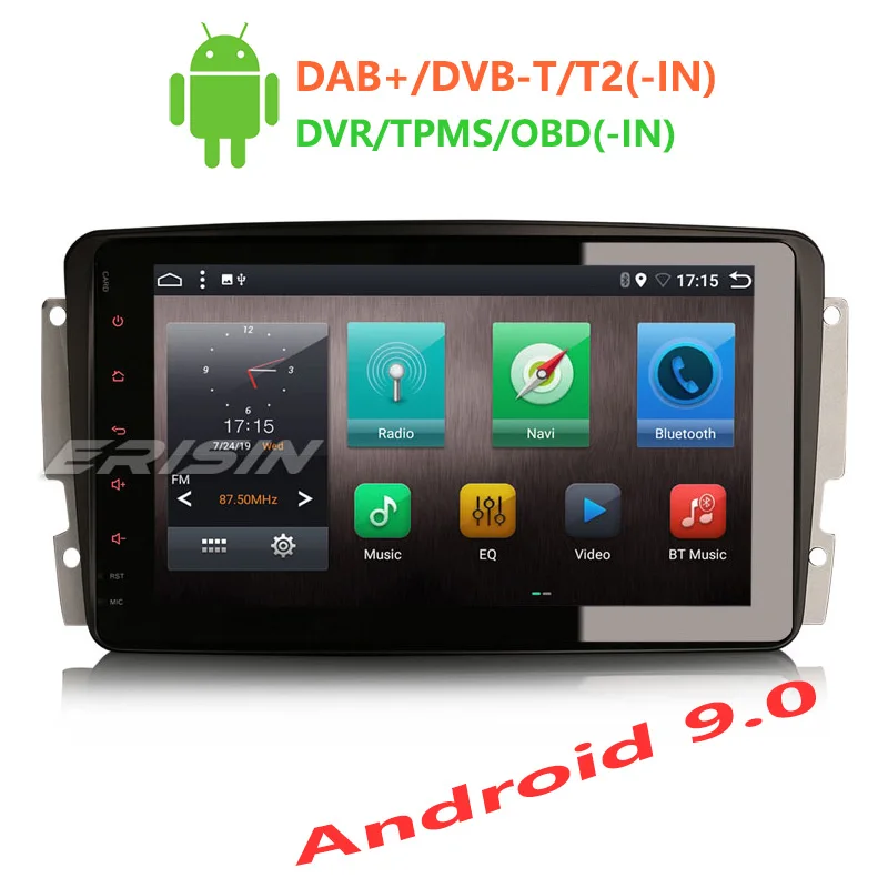 Erisin ES6289C 8 дюймов Android 9,0 6-Core 4 Гб Оперативная память автомобиль радио BT для Mercedes Benz C/CLK/G класс W203, Вито, виано