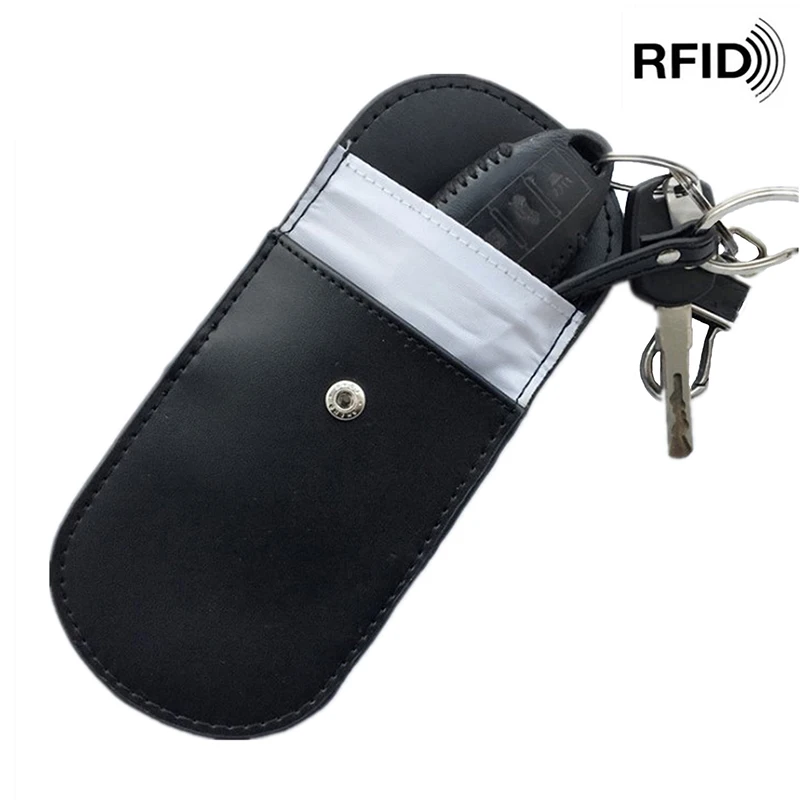 

Faraday Car Key RFID Signal Blocker Bags Pull Ring Card Storage Bag FOB Signal Shielding Pouch for Privacy Protection BAG1013