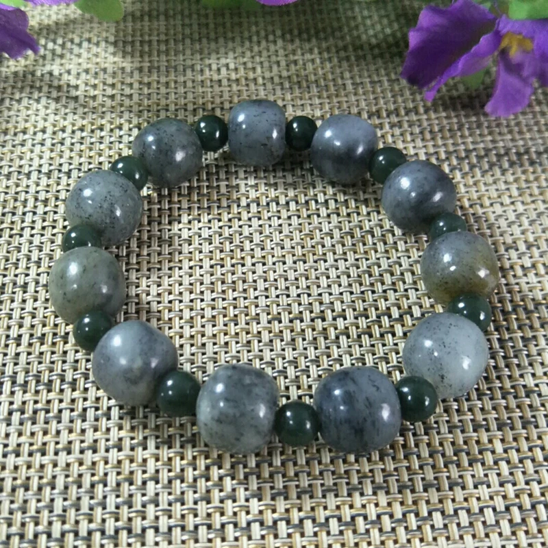 

Natural Hetian Jade Old Type Bead Jade Bracelet Jewelry Lucky Safety Auspicious Amulet Fine Jewelry Jade Bracelet