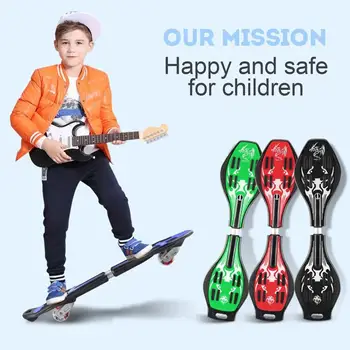 

2 Wheels Skate Board 360 Degree Rotation Skateboard Scooter With Flashing Wheels Brush Street Board For Children Adults