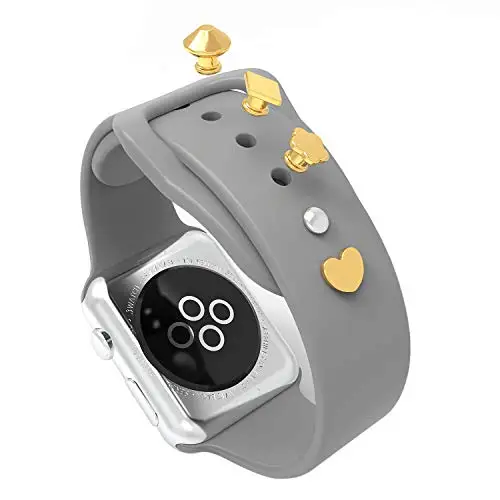 Металлические декоративные кольца петли ремешок для наручных часов Подвески Совместимость для наручных часов Apple Watch серии 1/2/3/4/5 спортивный ремешок - Цвет: Gold