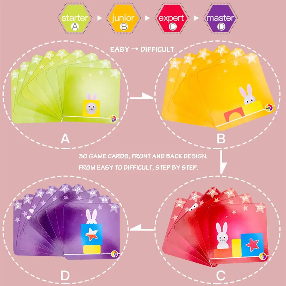 Rabbit Magic Box Bunny Puzzle Boxes Wooden Puzzle Parent-Child Interactive Tabletop Game Toy for Kids