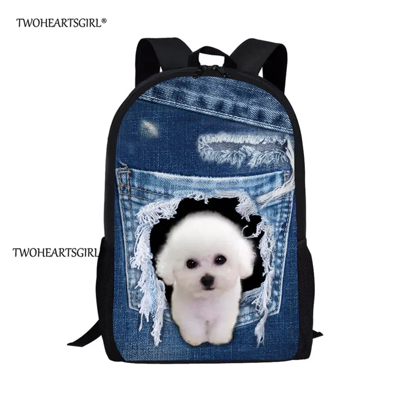 Twoheartsgirl Border Collie школьные рюкзаки для девочек Детский Школьный рюкзак 3 шт./компл. детские школьные сумки рюкзак для чихуахуа - Цвет: CC3656C-Pearl Dog