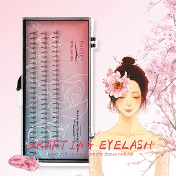 

1 Box Luxury False Lashes Fluffy Eyelashes Natural Individual False Eye Lashes Wave Mink 0.07 C Black Silk Eyelashes Y809