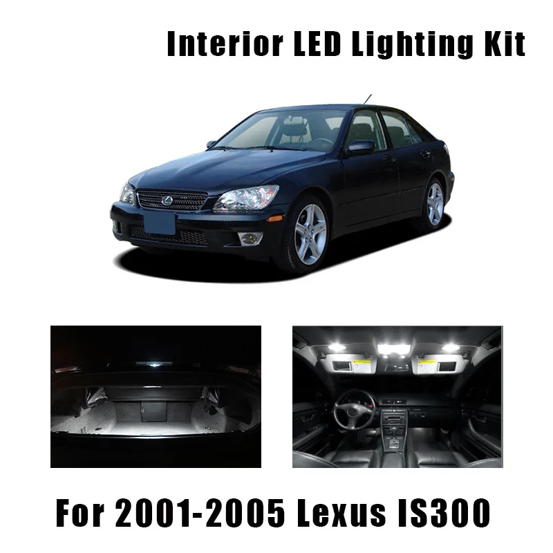 Us 12 0 20 Off 16pcs White Canbus Led Bulbs Interior Map Trunk Door Light Kit For 2001 2003 20004 2005 Lexus Is300 License Plate Lamp On Aliexpress