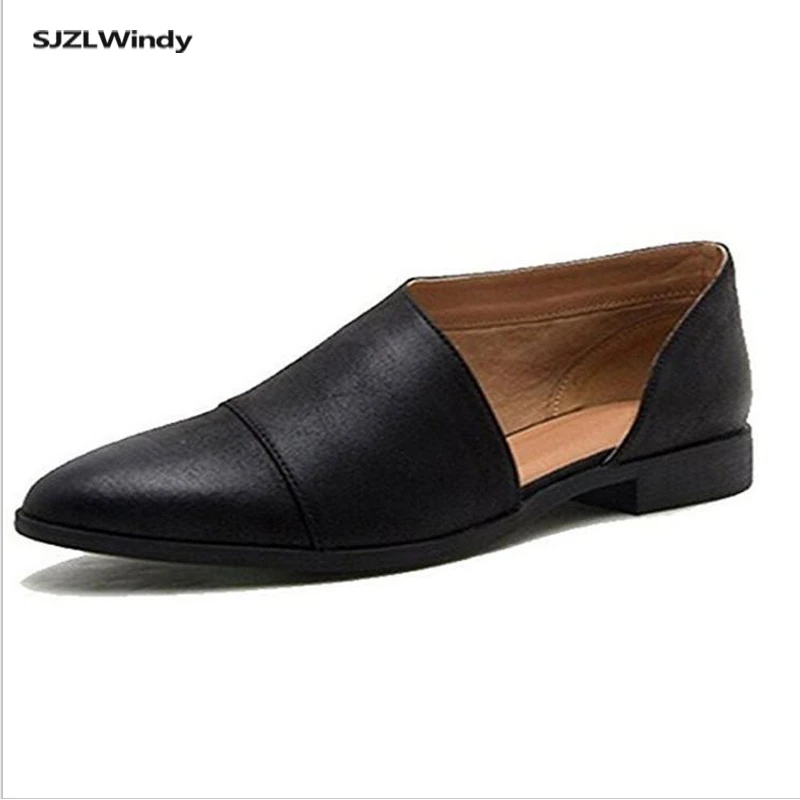 Zapatos mujer elegantes sandalias apertura lateral cuero a mano mocasines transpirables cómodos tacones bajos deslizantes en zapatos individuales|Zapatos de tacón de mujer| - AliExpress