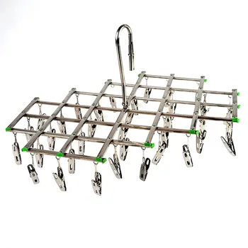 

clothes hanger drying rack socks clip hangers for clothes sock hanger Stainless Steel Windproof Swivel Organizer with 35 Clips