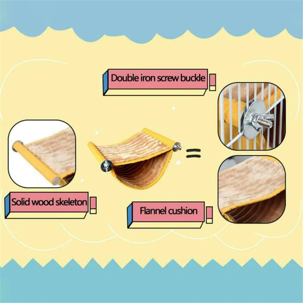Warm Double Layer Hamster Hanging House Hammock Cage Pet Soft Plush Winter Nest Sleeping Bed Small Pets 66CY