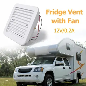 

12V Fridge Vent With Fan For RV Trailer Caravan Side Air Outlet Ventilation Exhaust Fan White Car Replacement Accessories New