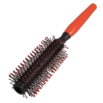 

SODIAL(R) Red Plastic Handle Curly Hair Styling Round Bristles Brush Comb