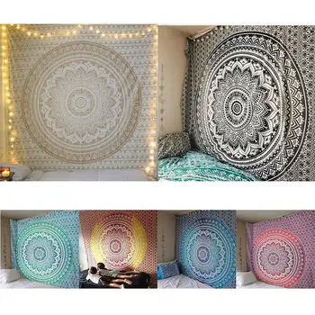

India Mandala Tapestry Wall Hanging Macrame Wall Cloth Tapestries Psychedelic Night Sky Moon Tapestry Wall Carpet 2020 NEW ^^