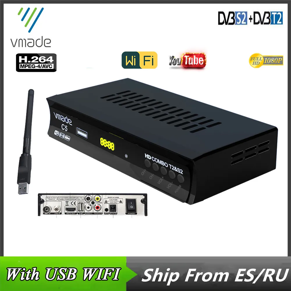 DVB T2 S2 цифровая ТВ приставка box спутниковый ресивер Combo Поддержка Youtube USB WI FI Европы