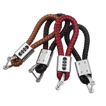 

1 PCS Car metal key Ring Key chain Car Weaving KeyChain For Audi a3 a4 a5 a6 a7 a8 b5 b6 b7 b8 c6 c7 c8 8v 8p car accessories