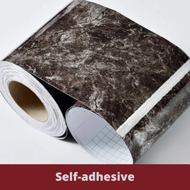 Autocollant Mural Imitation Marbre - 5 Mètres - Imperméable - Pour Plinthes Et Bordures