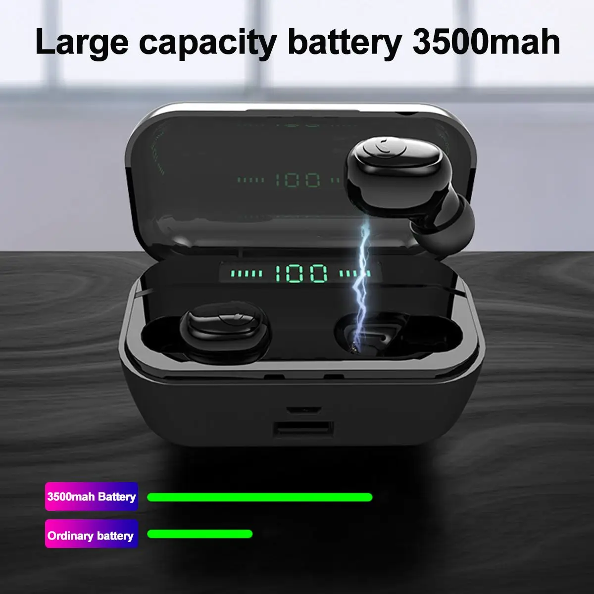 5,0 TWS bluetooth 3500 мАч зарядный чехол, стерео звук, беспроводной Ipx7, глубокая Водонепроницаемая гарнитура, светодиодный дисплей для мобильного телефона