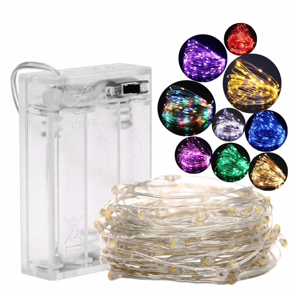 

Fairy String LED Lights 10LED/M 10M 5M 2M 3XAA Battery Operated LED Holiday Light for Garland Party Wedding Christmas Decoration