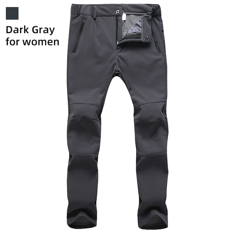 gray for women COPOZZ мужские и женские осенне-зимние походы рыбалка кемпинг альпинистские лыжные треккинговые брюки плюс размер больше размера d водонепроницаемые уличные брюки - Цвет: gray for women