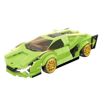 

368Pcs Super Sports Car Bricks Model Educational Building Blocks Vehicle Toy block assembly toys boys gift -Static Version Green