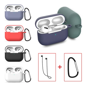 

3-in-1 Lanyard Carabiner Protective Shockproof Case For Airpods Pro Silicone Earphone Cover for Airpods 3 Accessories Box Bags