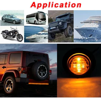 

Exterior Clearance lights 12V DC Accessories Set 3/4 Inch Round Amber LED