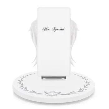 

Creative Angel Wings Wireless Charger QI Wireless Charger 10W Fast Charge Vertical Mobile Phone Wireless Charger