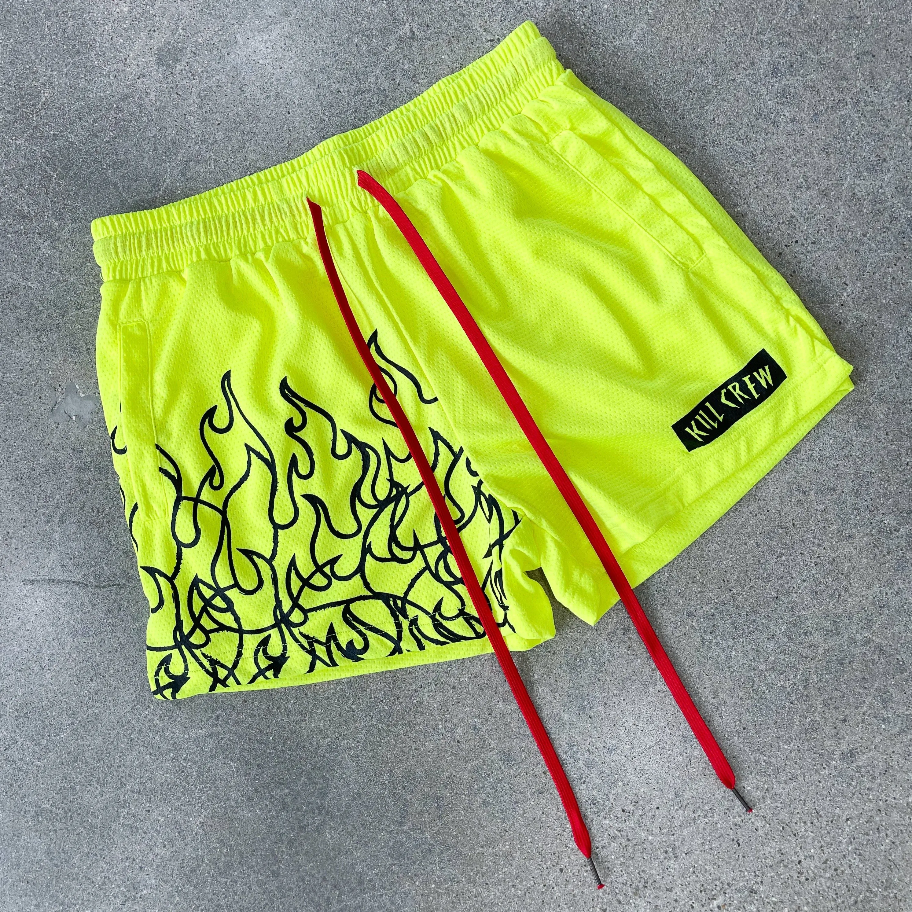 New Fashion Flame Print Mesh Breathable 