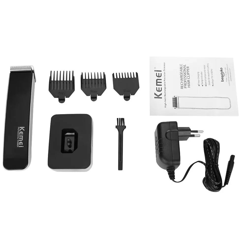 Kemei-619 перезаряжаемая машинка для стрижки волос, электрический станок для бритья, 220-240 В, профессиональный триммер для волос, Мужская электрическая бритва для стрижки бороды