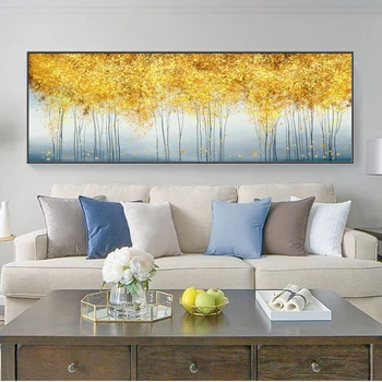 

Abstract Golden Money Trees Canvas Painting Art Posters and Prints Cuadros Wall Art Pictures for Living Room Home Decor Unframed