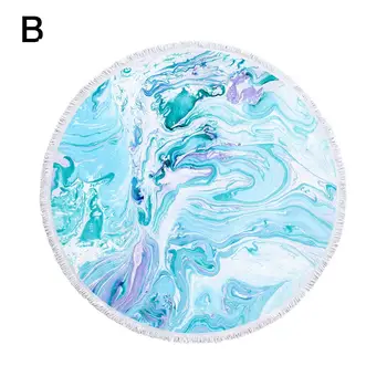 

Marble print Beach Towel Thick Soft Round Blanket Tablecloth Microfiber Yoga Mat Carpet for Picnic Gift Photo Prop decoration