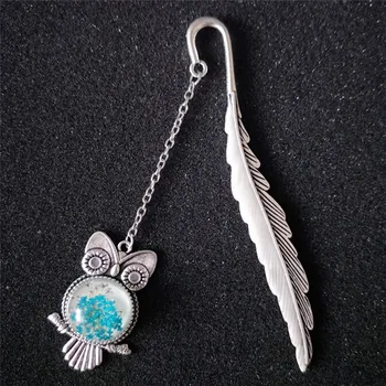

1Pc Luminous Feather Shape Owl Bookmarks Glow In The Dark Silver Copper Creative Gift For Friends School Supplies
