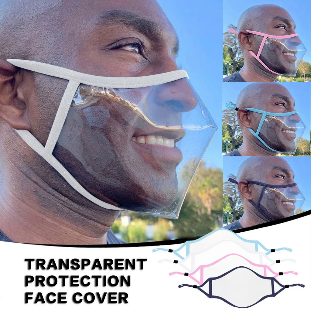 Adults Transparent Face Mask With Clear Window Visible Eye Shield Windproof Fog Haze PM2.5 Can Put Filter Mouth Mascarilla | Дом и сад