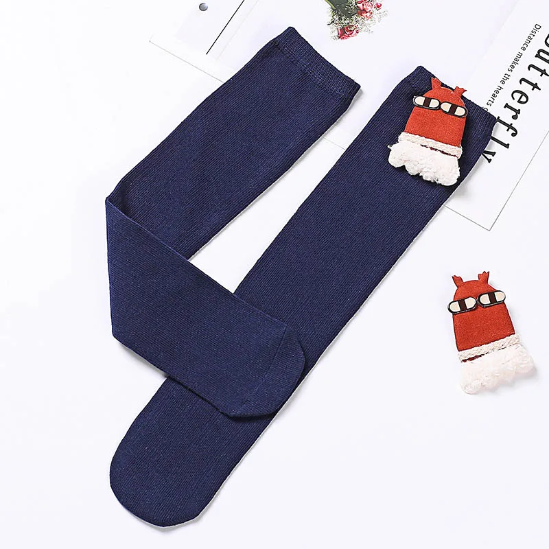 NAVY Осенние и зимние детские хлопковые носки без пятки среднего размера, Милые Носки с рисунком для девочек детские носки детские гольфы - Цвет: NAVY