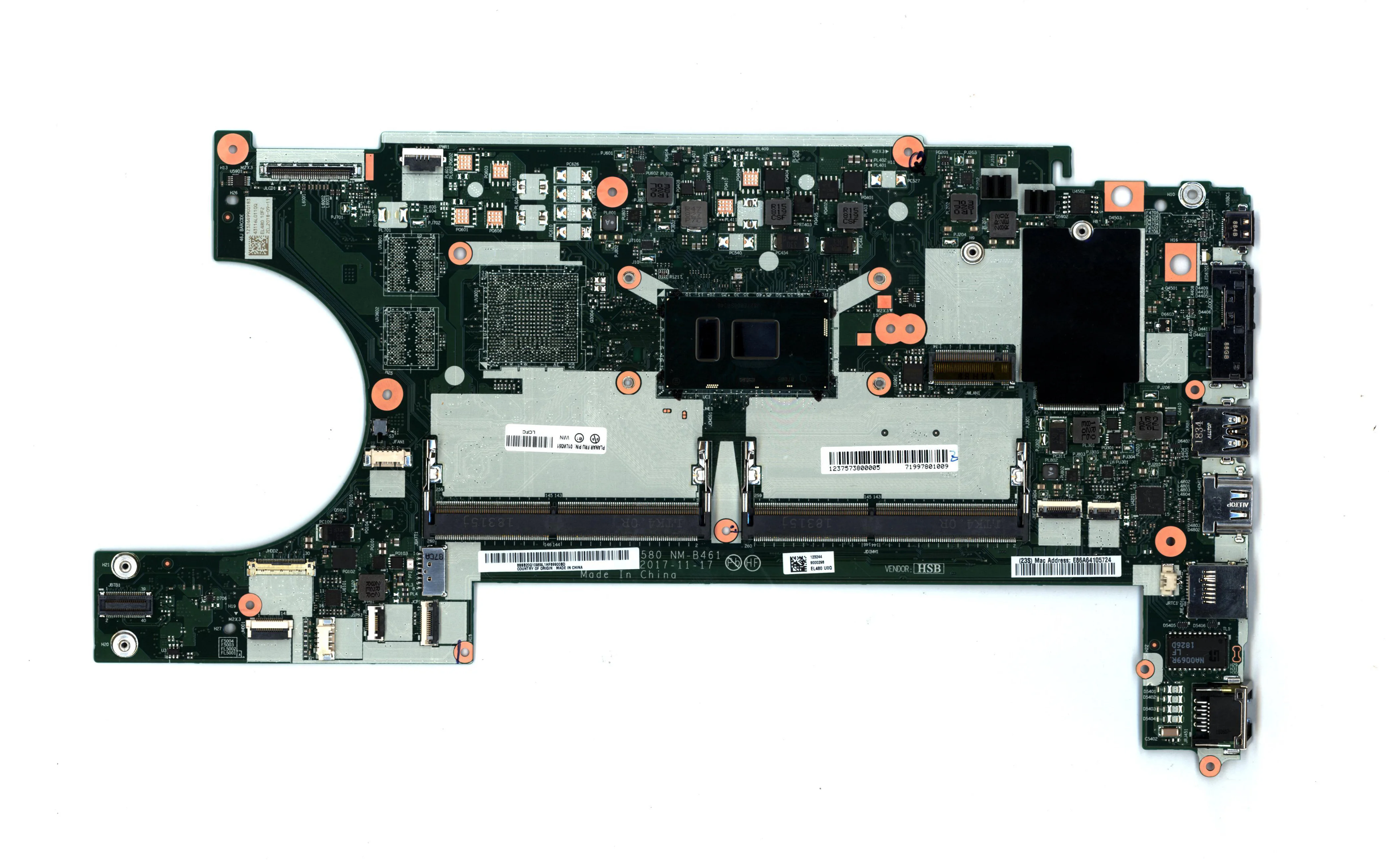 I5-7300U DDR4 для lenovo ThinkPad L480 ноутбук интегрированный процессор Материнские платы EL480/EL580 NM-B461 Rev: 1,0 FRU 01LW351