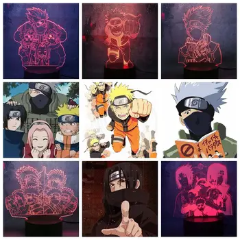 

Luster 3D 7 Color Changing Night Light LED Table Japan Hot Anime Naruto Uzumaki Kakashi Sasuke Lamp Comic Kid Gift Flash Toy