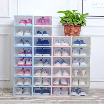 

Plastic Household Shoe Box 31*21.5*12.5cm Transparent Drawer Type Storage Flap Japanese