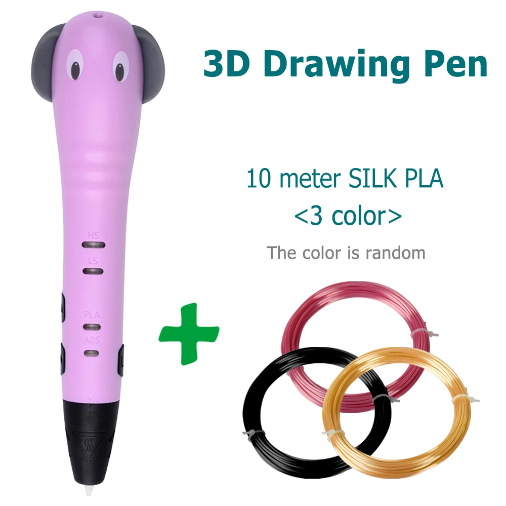 Черный Noulei 3D печать Ручка 5V 3D ручка 100 м PLA нити+ 3d книга трафаретов для малыша детский образование арт ремесленничество творческие игрушки подарки - Цвет: Черный