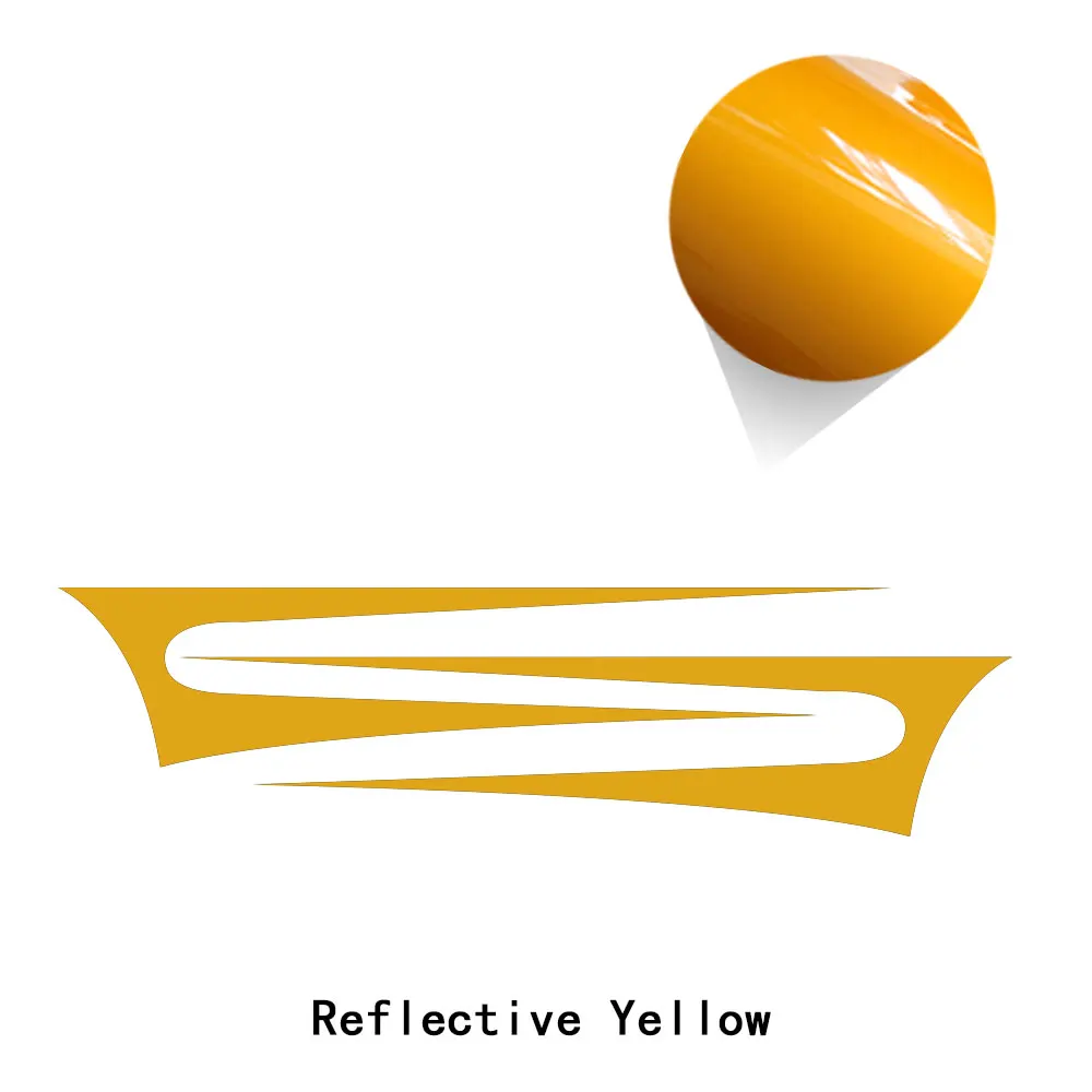 reflective yellow 2X автомобильный Стайлинг двери боковые полосы стикер тело графика Виниловая наклейка для MINI Cooper S R56 2006-2013 One JCW аксессуары - Название цвета: reflective yellow