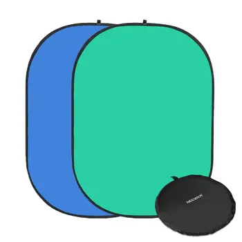 

1.5x2M Green / Blue Backdrop Double Sided Twist Pop Out Muslin Background Panel with Carrying Case for Photography Background